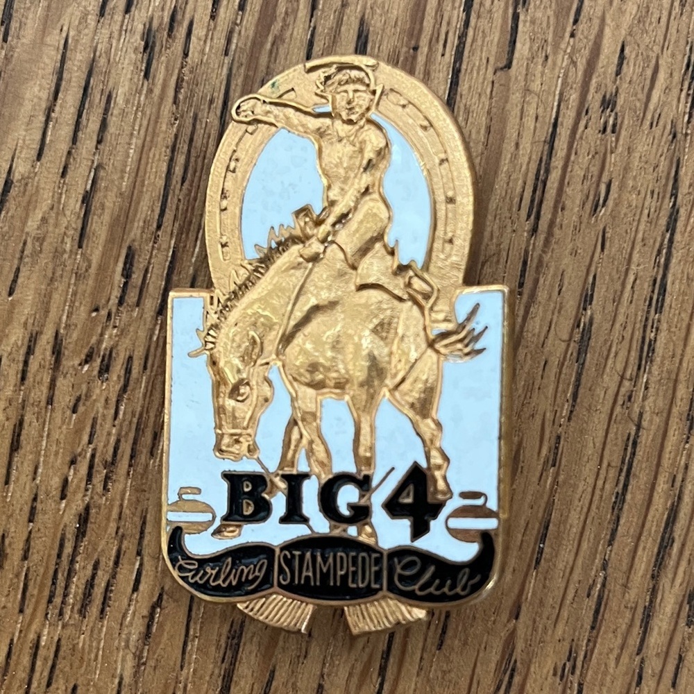 STAMPEDE Calgary Curling Club Big 4 Pin Alberta Cowboy Alberta Collectible